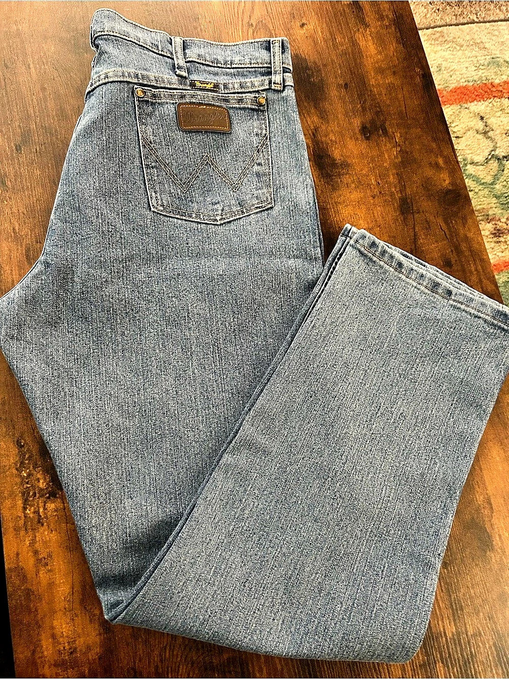 Wrangler Men’s Advanced Comfort Relaxed Jeans Blue Waist 40 x 32